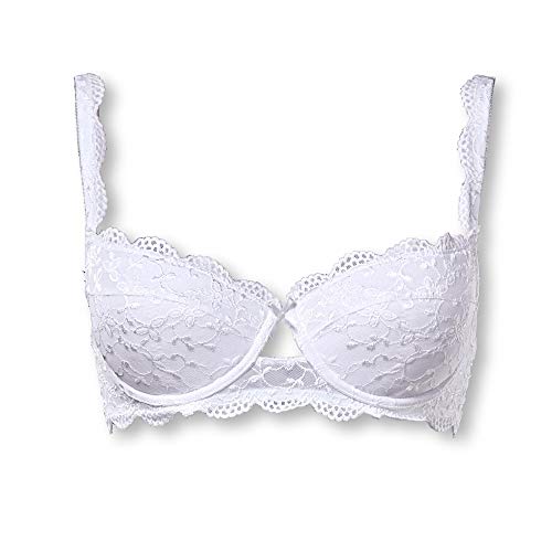 Nina von C. Dirndl Push Up BH/Bra weiß White, perfekt für Ihren Auftritt auf dem Oktoberfest/Wiesn, Farbe:Weiss, Grösse:90 D von Nina von C.