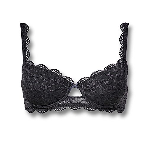 Nina von C. Dirndl Push Up BH/Bra schwarz Black, perfekt für Ihren Auftritt auf dem Oktoberfest/Wiesn 70-95 A-E Cup, Farbe:schwarz, Grösse:80 C von Nina von C