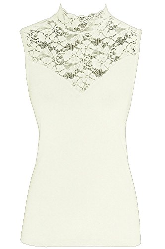 Nina von C. Fine Cotton Blazershirt mit Spitze Top Shirt (44, champagner) von Nina von C.