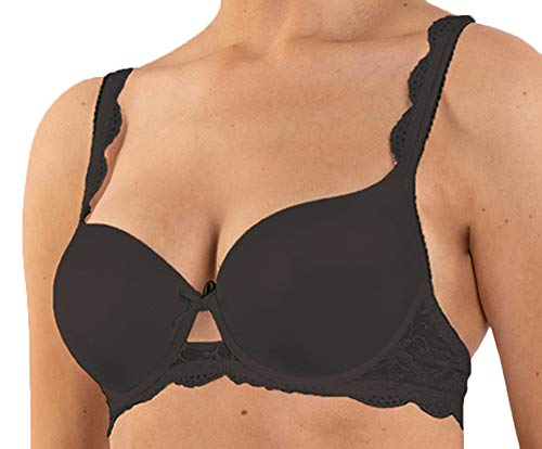 Nina von C. Damen Dirndl glatt Push Up BH/Bra Büstenhalter Spitze Wiesn schwarz, Farbe:schwarz, Grösse:75 C von Nina von C