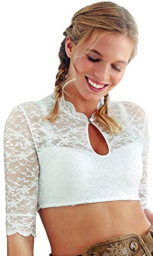 Nina von C Damen Dirndlbluse Alicia - Weiß Gr. 48 von Nina von C