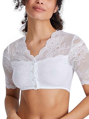 Nina von C. Damen Dirndlbluse Kalea mit Knopfleiste - 16463718 - Weiß - Gr. 32 von Nina von C