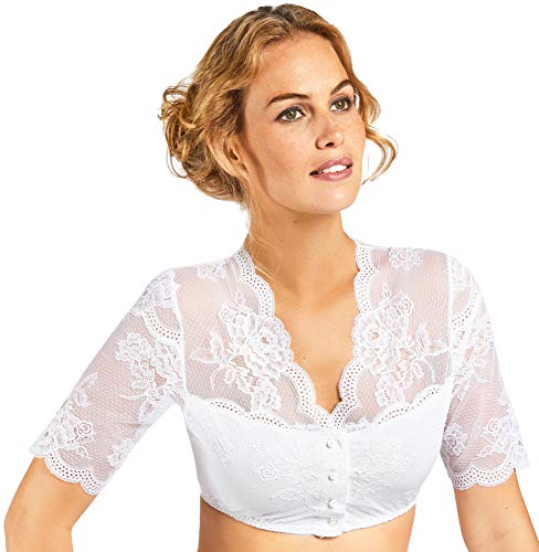 Nina von C. Damen Dirndlbluse Kalea mit Knopfleiste - 16463718 - Weiß - Gr. 34 von Nina von C