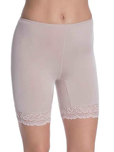 Nina von C. Damen Lang-Bein Schlüpfer Slip mit Spitze - Millefleurs - Viskose-Baumwolle-Mischung (42, Latte Macciato) von Nina von C