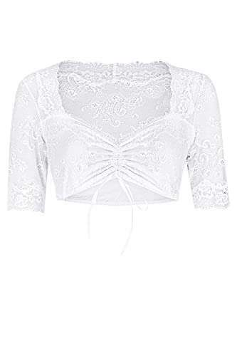 Nina von C. Dirndlbluse 16 463 892 Damen | Spitze Herzausschnitt | halbarm weiß Gr 34 von Nina von C