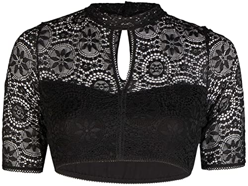 Nina von C. Dirndlbluse 16 467 893 0 Spitze | Damen Dirndl-Bluse mit Schlitz-Ausschnitt | schwarz Gr 40 von Nina von C