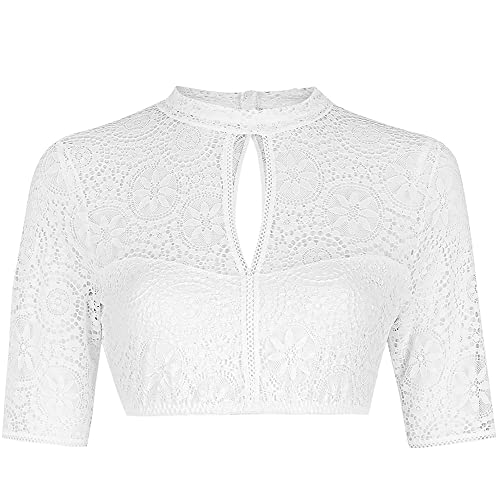 Nina von C. Halbarm Spitzen Dirndlbluse Julia Traditionell 16467893 | Weiß (DE/NL/SE/PL, Numerisch, 48, Regular, Regular, Weiß) von Nina von C