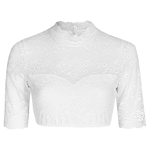 Nina von C. Spitzen Dirndlbluse "Viola" Stehkragen 16464892 | Weiß 32 von Nina von C