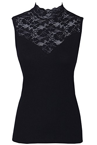 Nina von C. Fine Cotton Blazershirt mit Spitze Top Shirt 42 Schwarz von Nina von C.