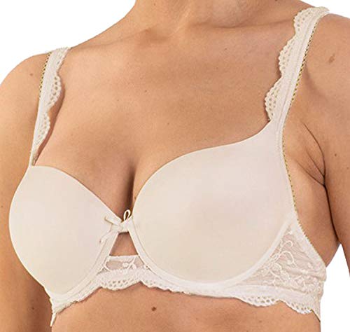 Nina von C. GLATT Dirndl Push Up BH/Bra Büstenhalter Spitze Wiesn Farbwahl, Grösse:75 E, Farbe:Champagner von Nina von C.