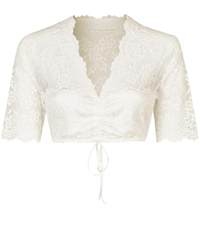 Nina von C. Halbarm Spitzen Dirndlbluse Audrey 16467326 | Champagner (DE/NL/SE/PL, Numerisch, 32, Regular, Regular, Champagner) von Nina von C