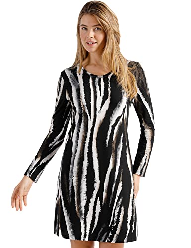 Nina von C. Langarm Nachthemd Animal Print 16770908 | Schwarz 38 von Nina von C