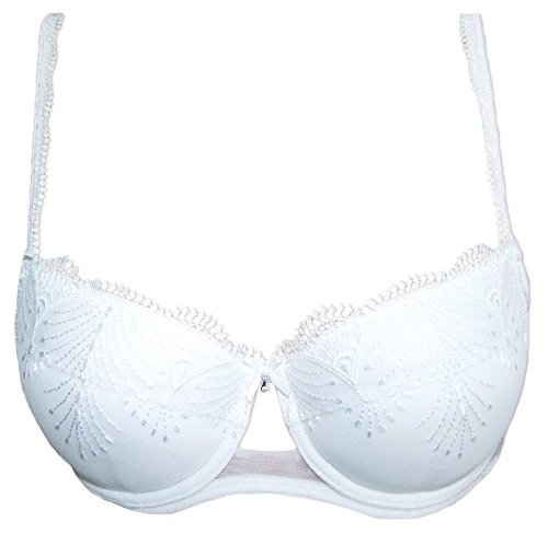 Nina von C. - Push up BH Weiß Gr. 70C - Wunderschöner Büstenhalter mit dezenter Spitze und Schmuckstein von Nina von C