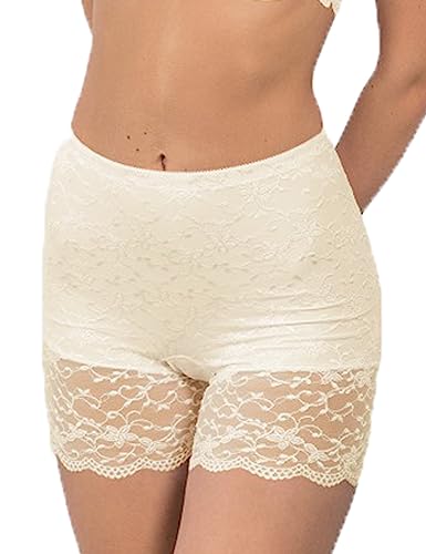Nina von C. - Silver Edition - Damen - Long Panty - Slip - mit Stickereispitze (Champagner, 36) von Nina von C