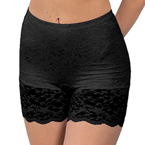 Nina von C. - Silver Edition - Damen - Long Panty - Slip - mit Stickereispitze (Schwarz, 44) von Nina von C