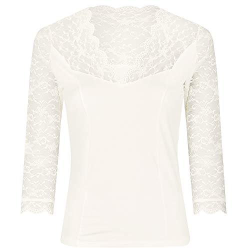Nina von C. - Silver Edition - Spitzenshirt 3/4 Arm (46 Champagner) von Nina von C