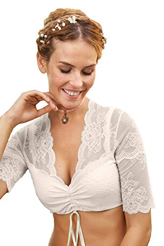 Nina von C. Spitzen Damen Dirndlbluse Liosa 16464718 | Champagner Gr. 42 von Nina von C