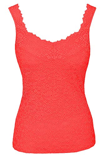 Nina von C. Spitzentop Hemdchen elastische Spitze Unterhemd Gr. 38 40 42 44 46 48 (44, Mohn 191) von Nina von C