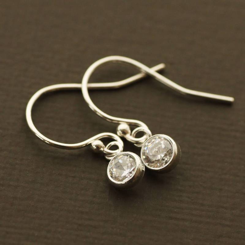 Kleine Cz Kristall Ohrringe Sterling Silber Tropfen Ohrringe von NinaKuna
