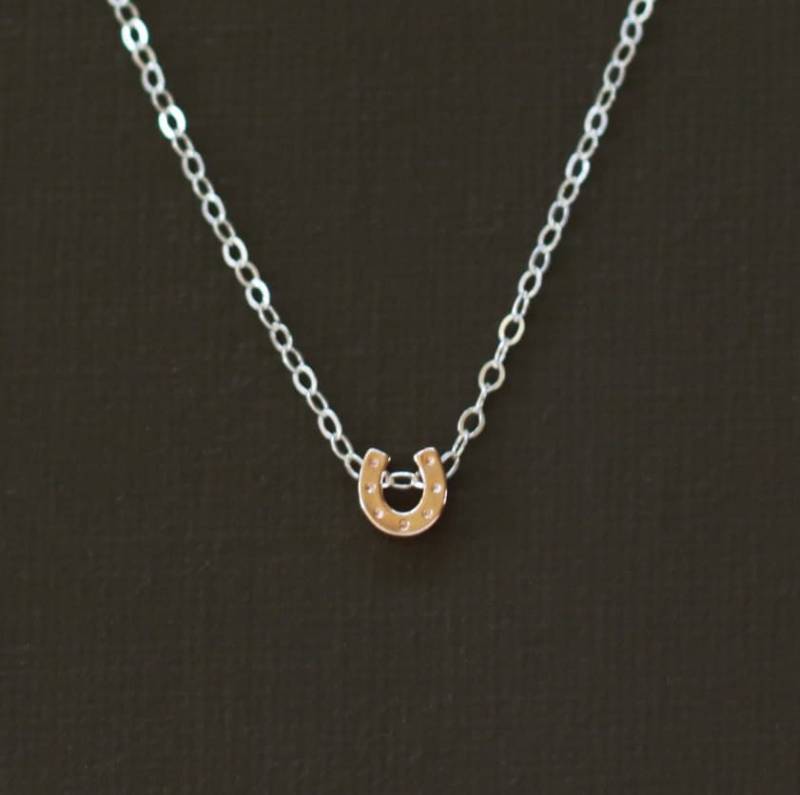 Rose Gold Kleines Hufeisen Halskette - Sterling Silber Kette von NinaKuna