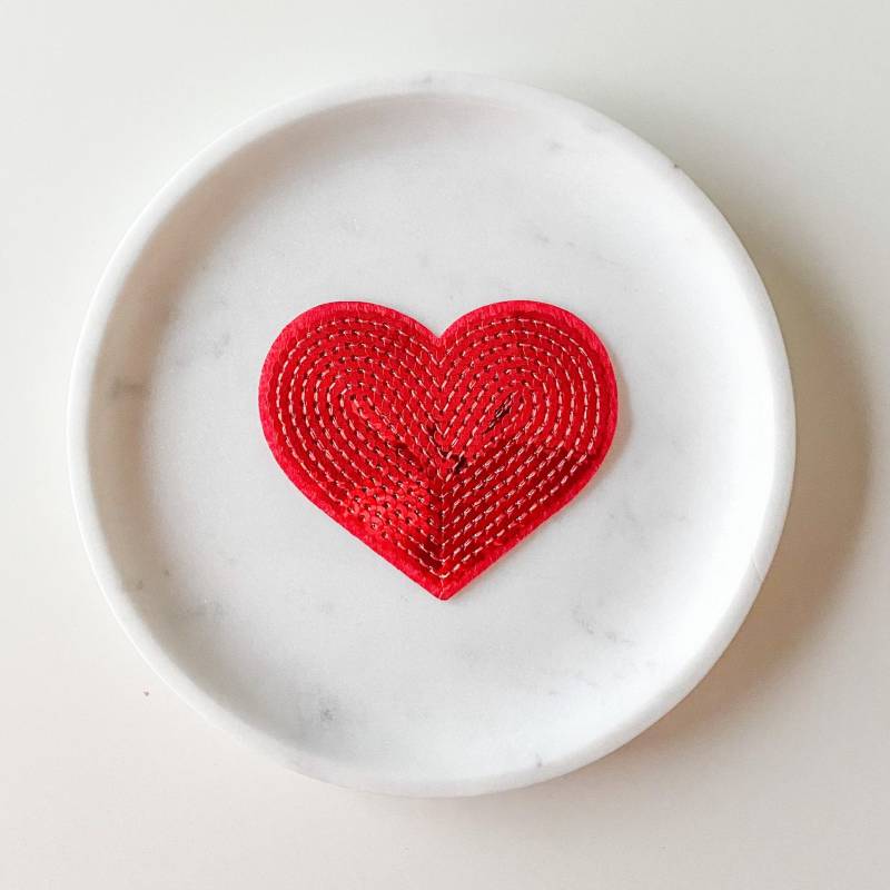 Pailletten Herz Aufnäher Heart Patch Rot von NinaNordics