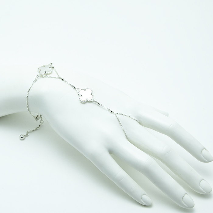 Finger Bis Handgelenk Sterling Floral Armband Finger Bis Handgelenk Sterling Floral Armband von NinaNovaDesign