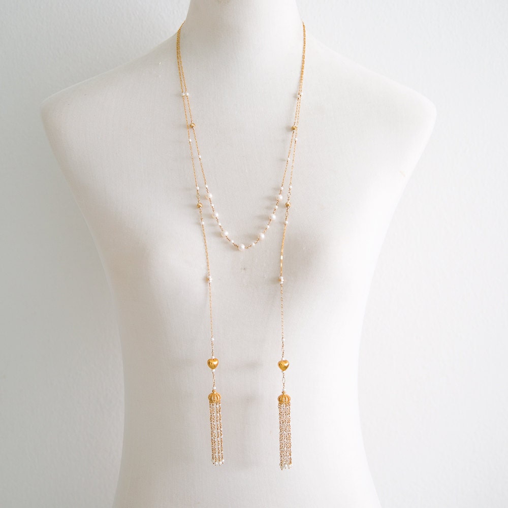 Lariat Quaste Halskette Lariat Quaste Halskette von NinaNovaDesign
