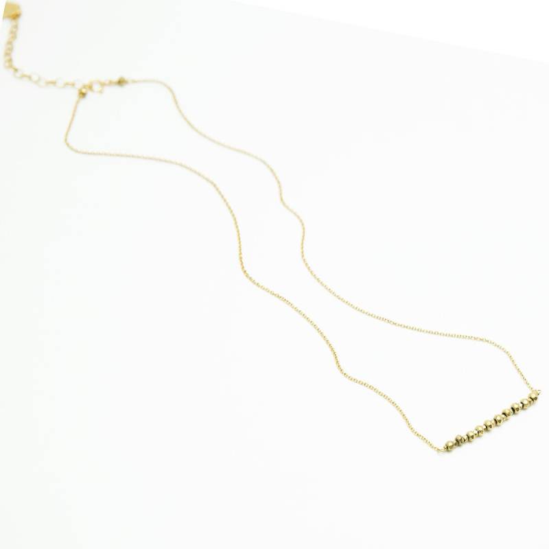 Pyrit Bar Halskette - 14K Gold Füllen von NinaNovaDesign
