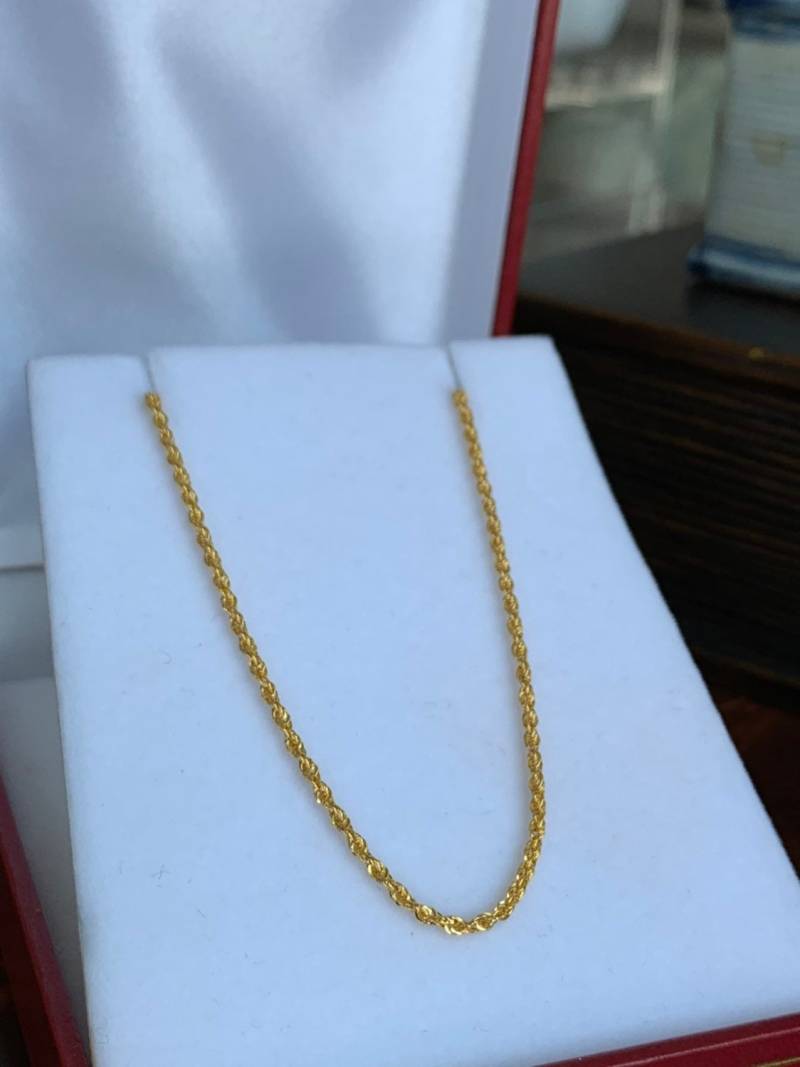18Kt Gelbgold Rope Style Halskette - 18 Zoll von NinaRioJewelry