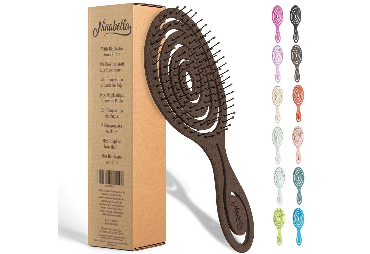 Ninabella Haarbürste Haarbürste für Damen und Herren - Entwirrbürste ohne Ziepen, 1-tlg. von Ninabella