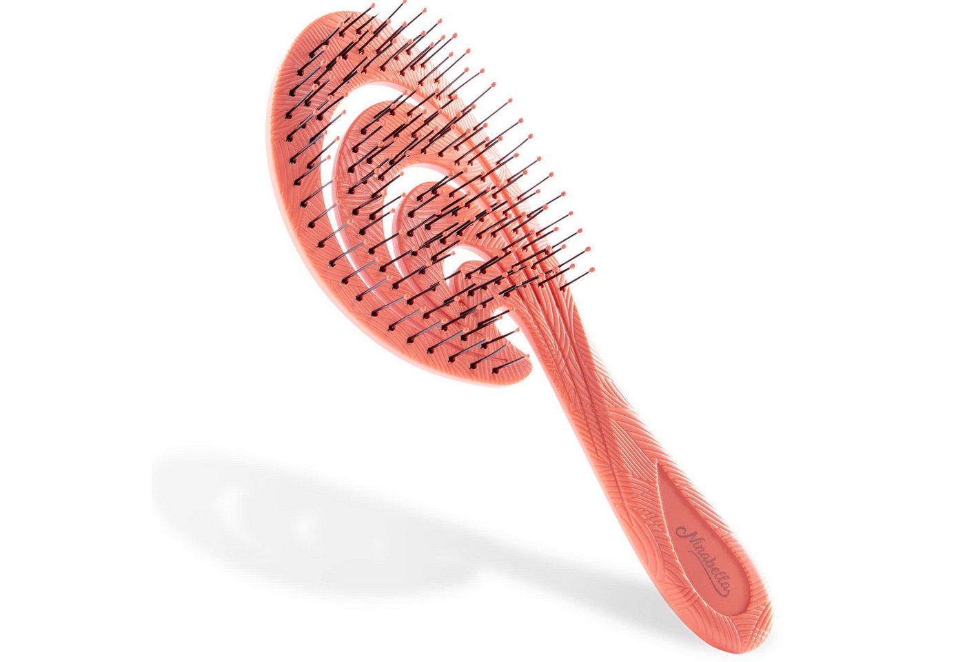 Ninabella Haarbürste für Locken, Lange & Nasse Haare, aus Recyceltem Material, Rot, Bio Haarbürste für Damen, Männer, Kinder, Entwirrbürste Ohne Ziepen von Ninabella