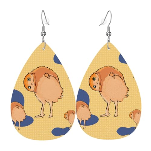Crooked Owl Leather Earring Pairs Teardrop Faux Leather Earrings Set for Women Lightweight Leather Dangle Drop Earrings von Ninainaid