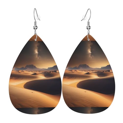 Desert Stars Leder-Ohrring-Paare Teardrop Kunstleder Ohrringe Set für Frauen Leichte Leder baumeln Tropfen Ohrringe von Ninainaid