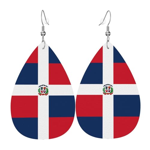 Dominikanische Republik Leder Ohrringe Paar Tropfen Kunstleder Ohrringe Set für Frauen Leichte Leder Dangle Drop Ohrringe von Ninainaid