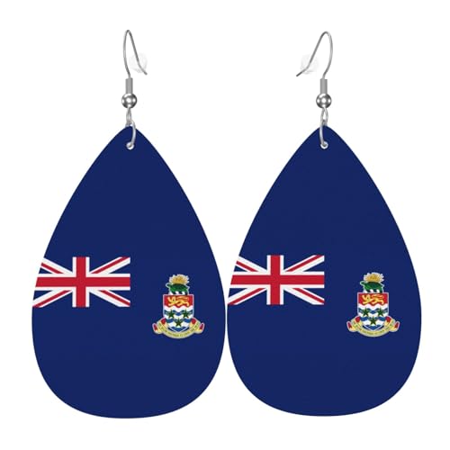 Flagge der Kaimaninseln Leder-Ohrring-Paare Teardrop Kunstleder Ohrringe Set für Frauen leichte Leder baumeln Tropfen Ohrringe von Ninainaid