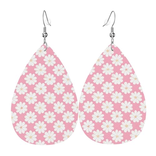Kamelienmuster Leder Ohrringe Paar Tropfen Kunstleder Ohrringe Set für Frauen Leichte Leder Dangle Drop Ohrringe von Ninainaid