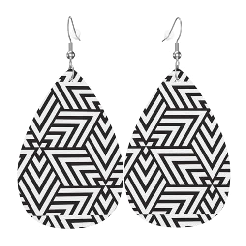 printidea Leder-Ohrring-Paare in Tropfenform aus Kunstleder für Damen, leichtes Leder, baumelnde Ohrringe. von Ninainaid