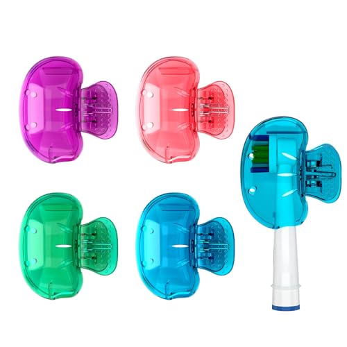 Nincha Zahnbürstenkopfabdeckungen, universeller Clip-On-Schutz für manuelle und elektrische Bürsten, reisefreundlicher, hygienischer Staubschutz, geeignet für Kinder und Erwachsene, Blau, Grün, Lila, von Nincha