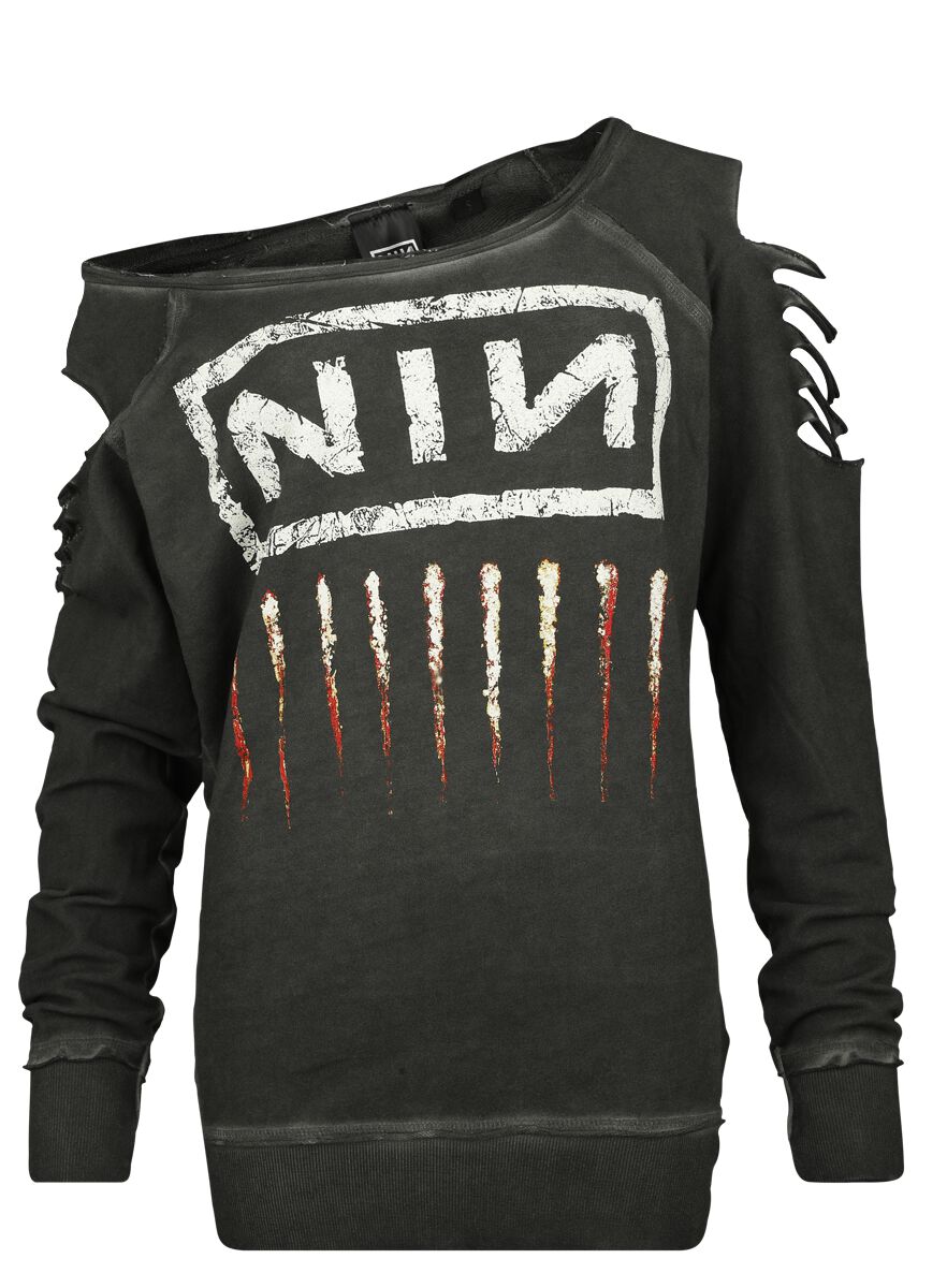 Nine Inch Nails Downward Spiral Sweatshirt charcoal in M von Nine Inch Nails