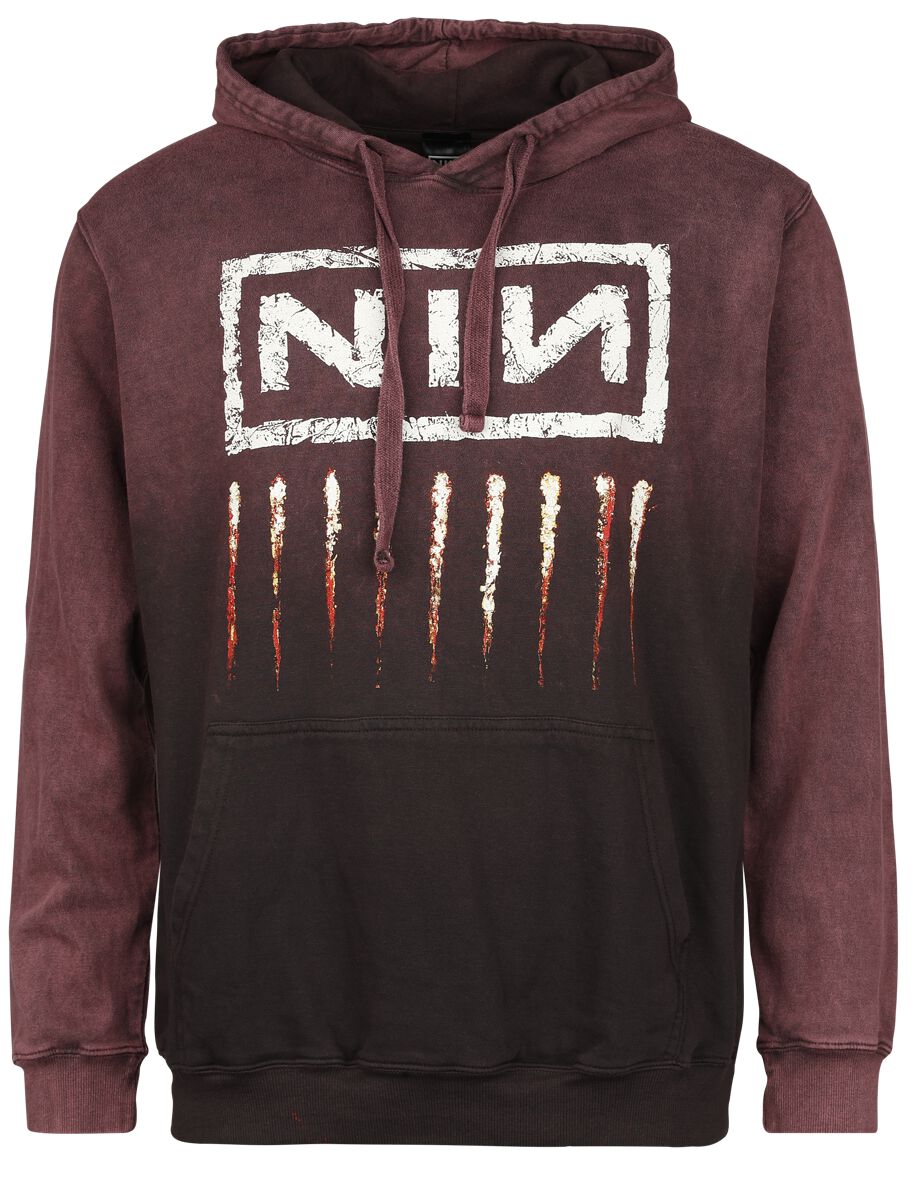 Nine Inch Nails Kapuzenpullover - Downward Spiral - S bis XXL - für Männer - Größe L - dunkelrot  - EMP exklusives Merchandise! von Nine Inch Nails