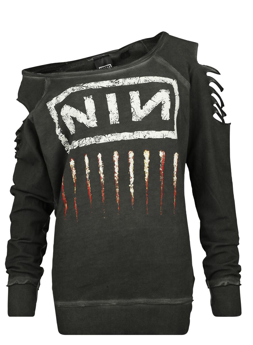 Nine Inch Nails Sweatshirt - Downward Spiral - S bis XXL - für Damen - Größe XXL - charcoal  - Lizenziertes Merchandise! von Nine Inch Nails