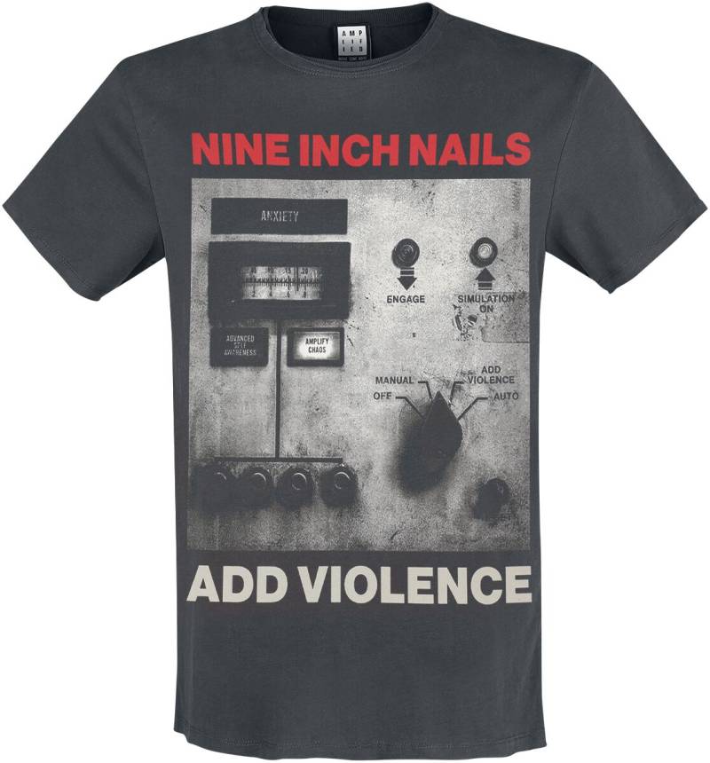 Nine Inch Nails T-Shirt - Amplified Collection - Add Violence - XS bis XXL - für Männer - Größe XXL - charcoal  - Lizenziertes Merchandise! von Nine Inch Nails