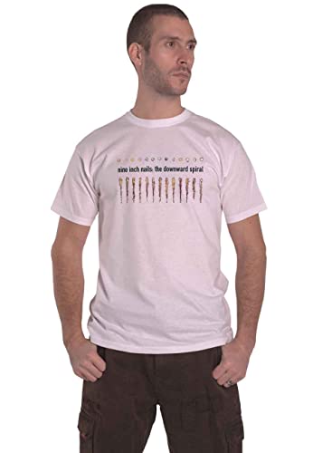 Nine Inch Nails T Shirt Downward Spiral Band Logo Nue offiziell Herren Weiß XL von Nine Inch Nails