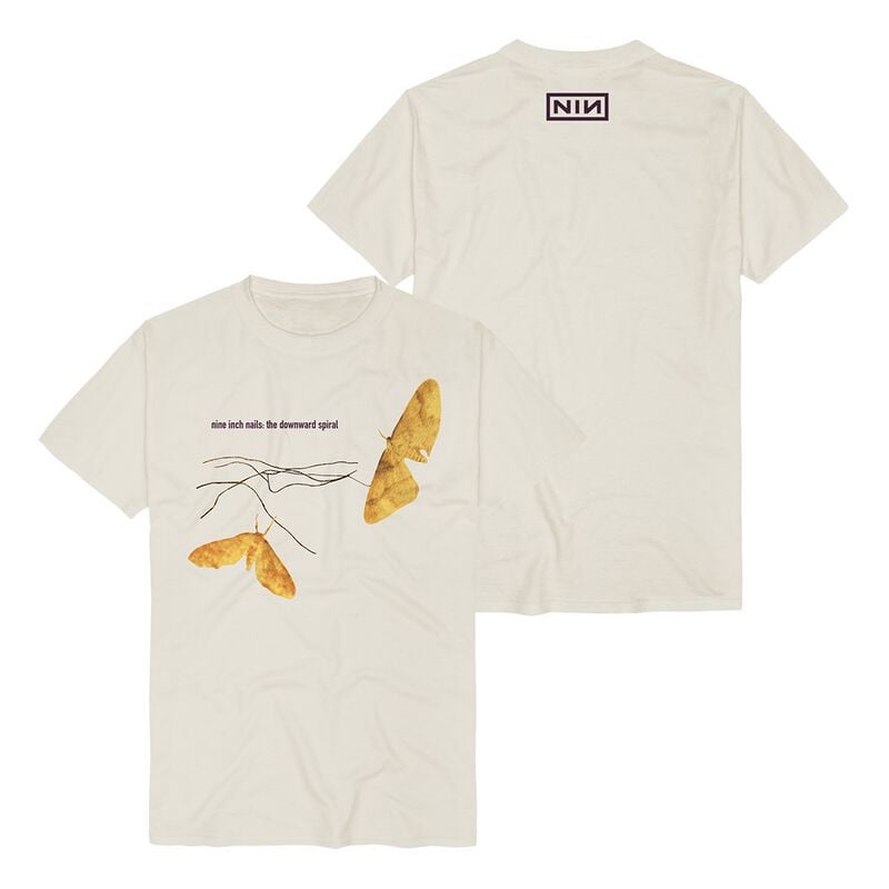 Nine Inch Nails T-Shirt - The downward spiral moth - S bis 3XL - für Männer - Größe L - natur  - Lizenziertes Merchandise! von Nine Inch Nails