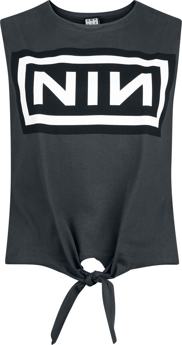 Nine Inch Nails Top - Amplified Collection - Logo - XS bis XL - für Damen - Größe M - charcoal  - Lizenziertes Merchandise! von Nine Inch Nails