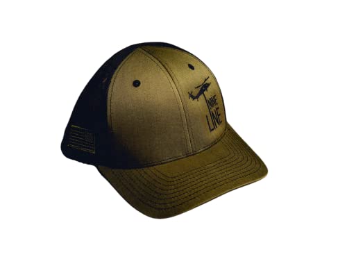 Nine Line Snapback Dropline Hat - Verstellbare Baseball Cap mit Mesh - Gestickte Amerikanische Flagge und NL Dropline, Odgreen/Schwarz, Einheitsgröße von Nine Line