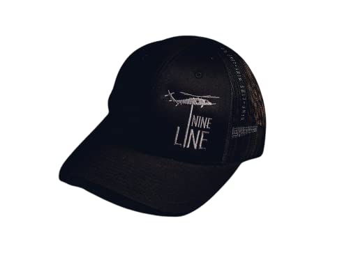 Nine Line Snapback Dropline Hat - Verstellbare Baseball Cap mit Mesh - Gestickte Amerikanische Flagge und NL Dropline, Schwarz, Einheitsgröße von Nine Line
