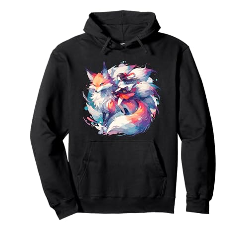 Anime Kitsune Girl On Neunschwanz Fuchs Pullover Hoodie Anime Kitsune Girl On Neunschwanz Fuchs Pullover Hoodie von Nine-tailed Fox Kitsune Dragon Japanese Anime Art