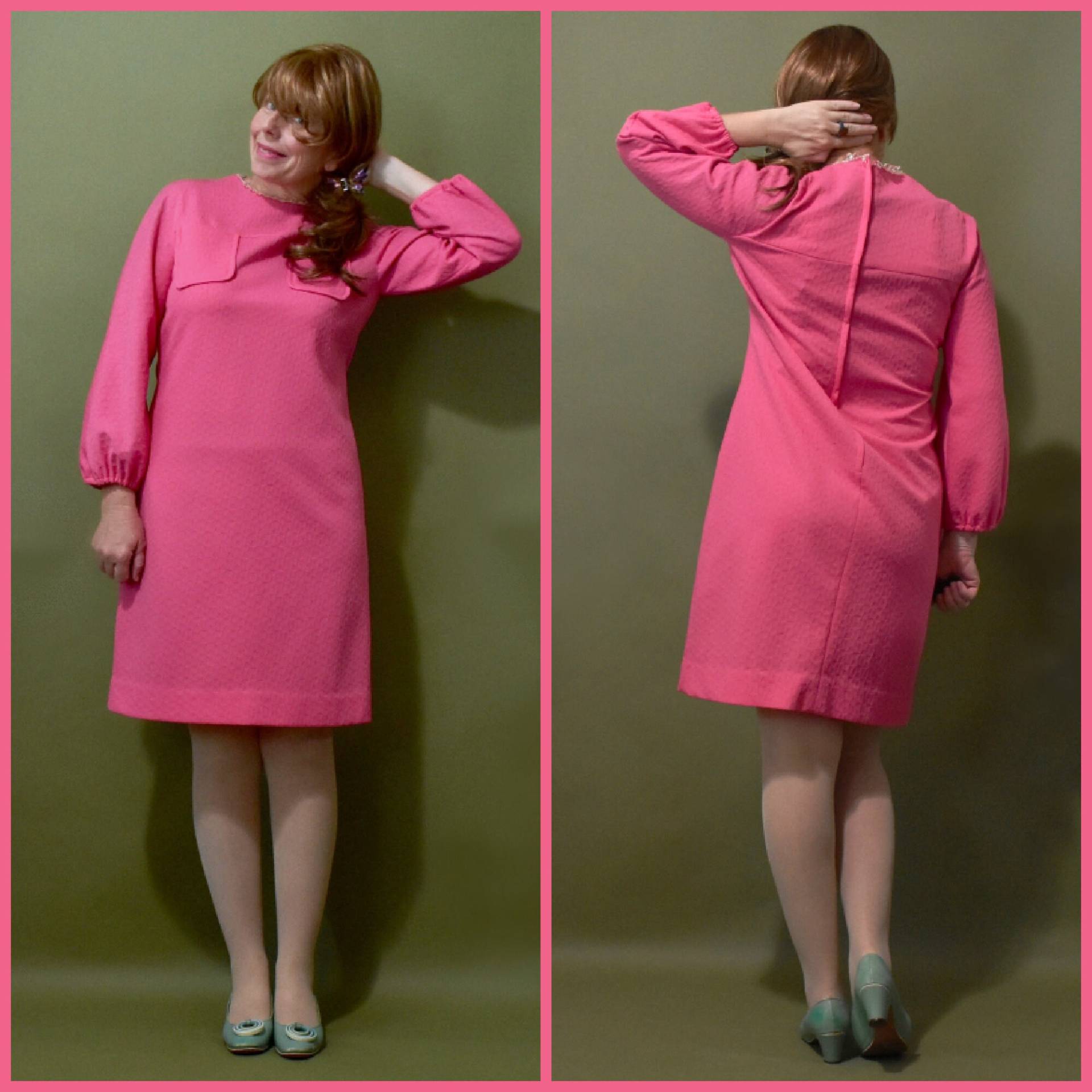 Super Süßes Yummy Pink 60Er Jahre Perlen Mod Style Tageskleid Sz M Super Süßes Yummy Pink 60Er Jahre Perlen Mod Style Tageskleid Sz M von NineBandedVintage