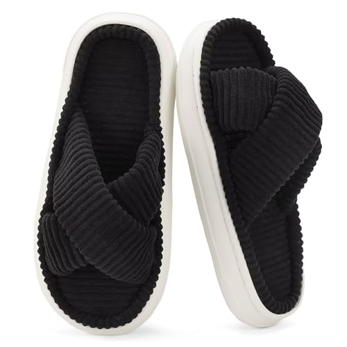 NineCiFun Plattform Hausschuhe für Frauen Innen und Außen Breite Frauen Sommer Hausschuhe Offene Zehe Slide Haus Schlafzimmer Schuhe Schwarz 40 41 NineCiFun Plattform Hausschuhe für Frauen Innen und Außen Breite Frauen Sommer Hausschuhe Offene Zehe Slide Haus Schlafzimmer Schuhe Schwarz 40 41 von NineCiFun
